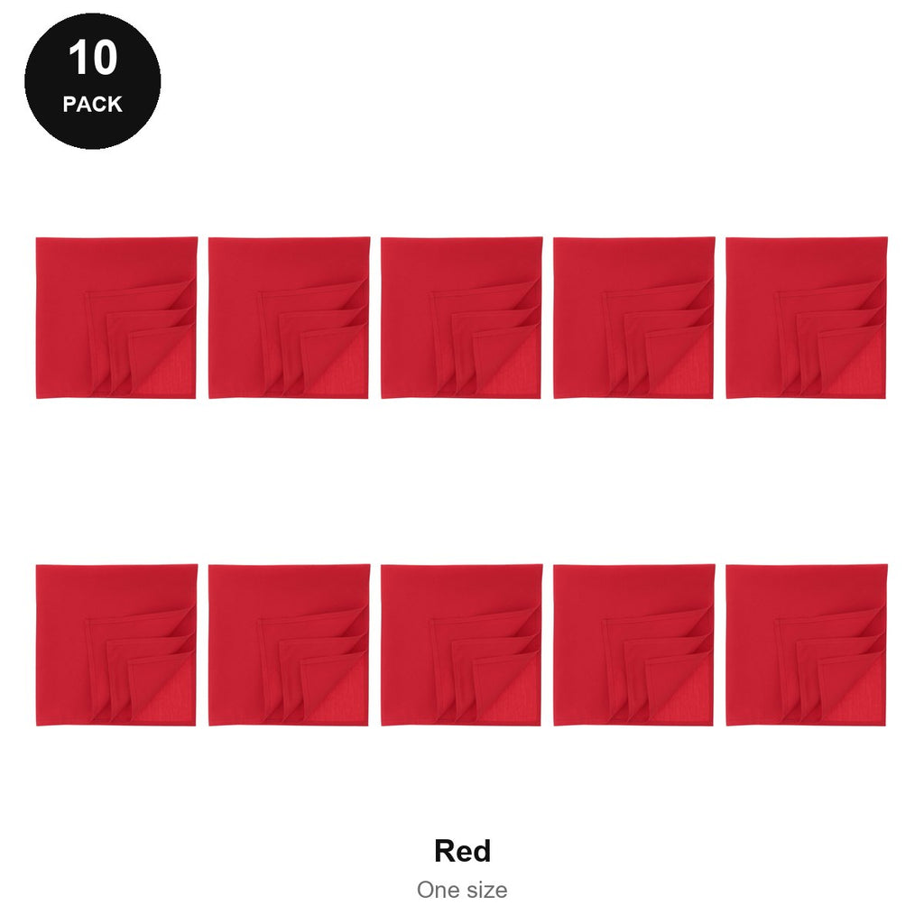 Bandanas 10 Pack - 100% recycled polyester, One Size - Red