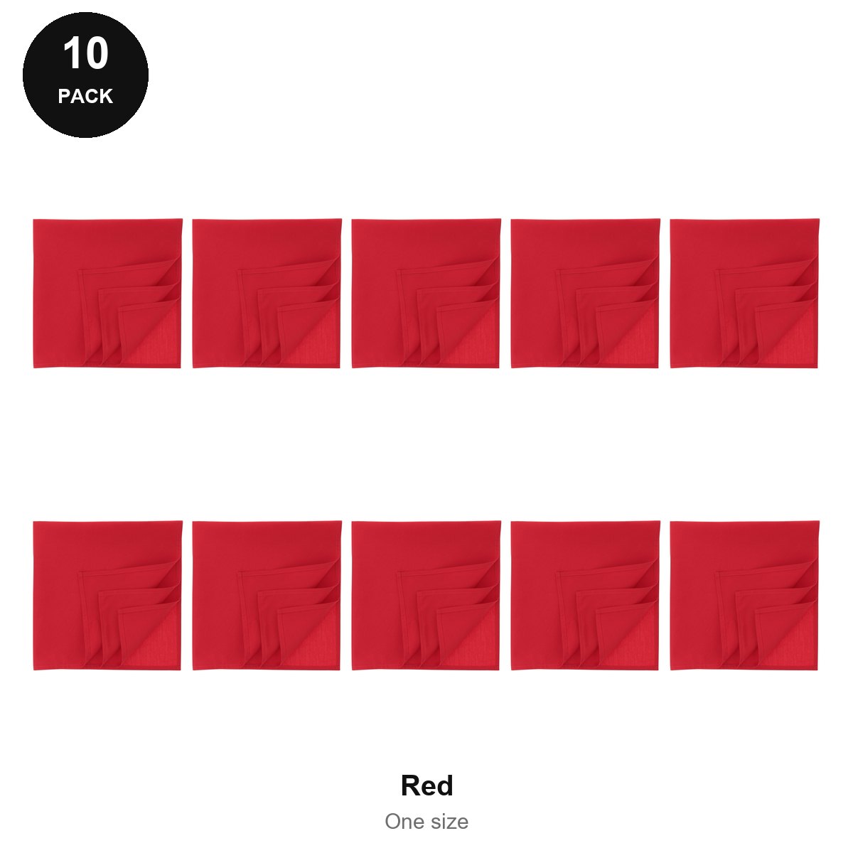 Bandanas 10 Pack - 100% recycled polyester, One Size - Red