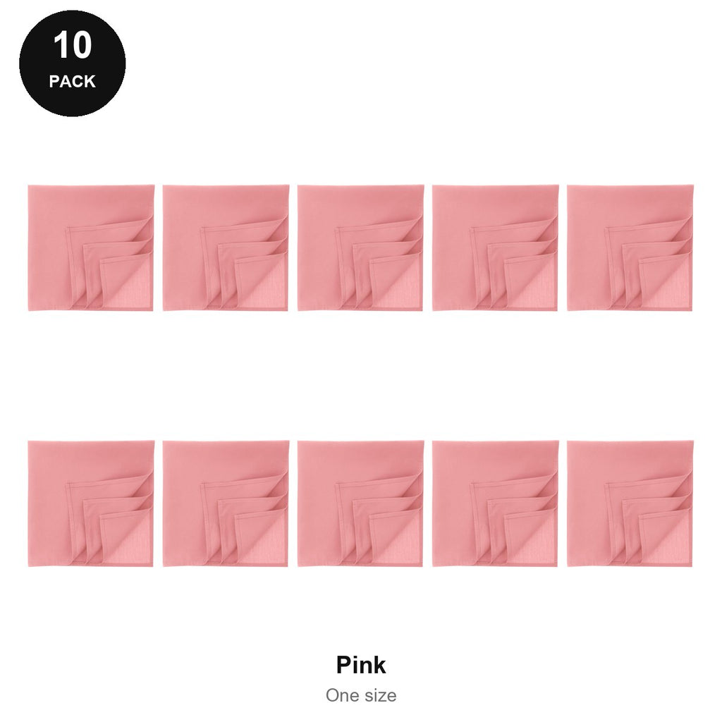 Bandanas 10 Pack - 100% recycled polyester, One Size - Pink