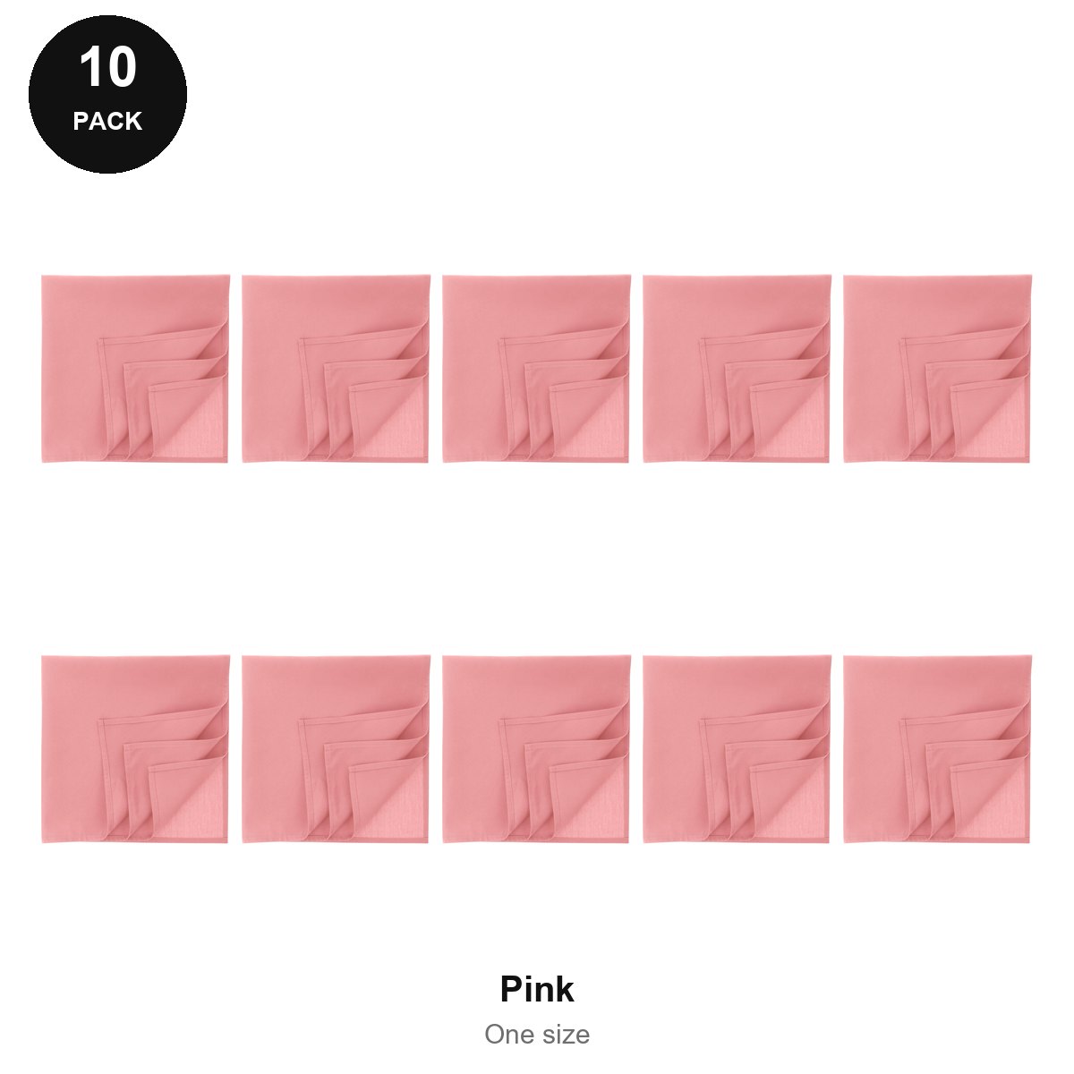 Bandanas 10 Pack - 100% recycled polyester, One Size - Pink