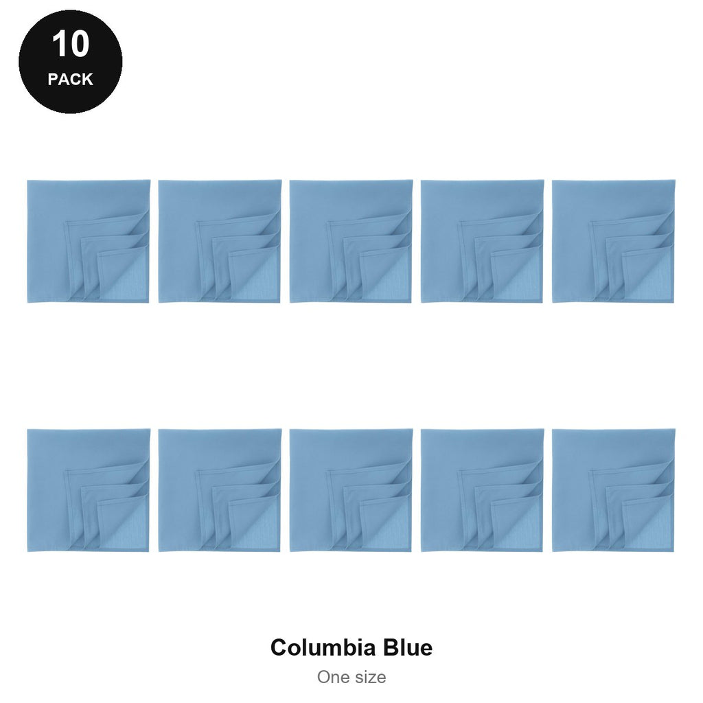 Bandanas 10 Pack - 100% recycled polyester, One Size - Columbia Blue