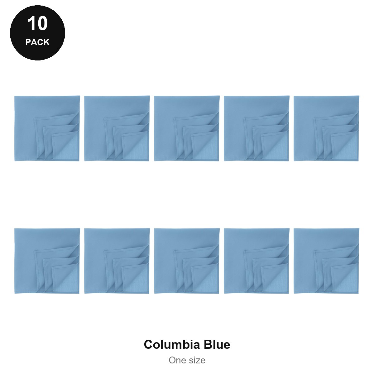 Bandanas 10 Pack - 100% recycled polyester, One Size - Columbia Blue