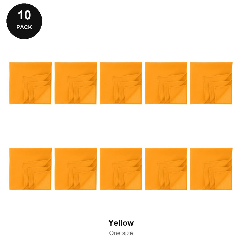 Bandanas 10 Pack - 100% recycled polyester, One Size - Yellow
