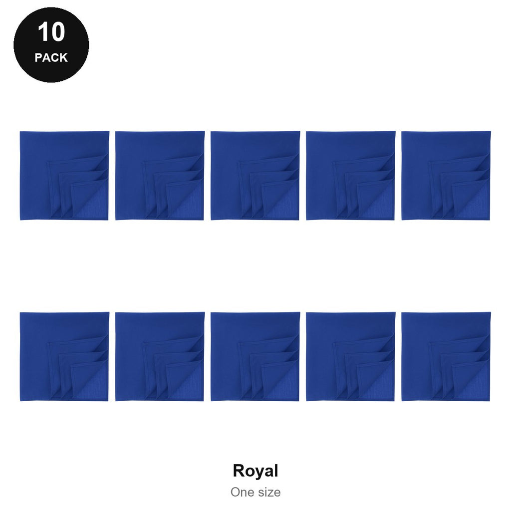 Bandanas 10 Pack - 100% recycled polyester, One Size - Royal