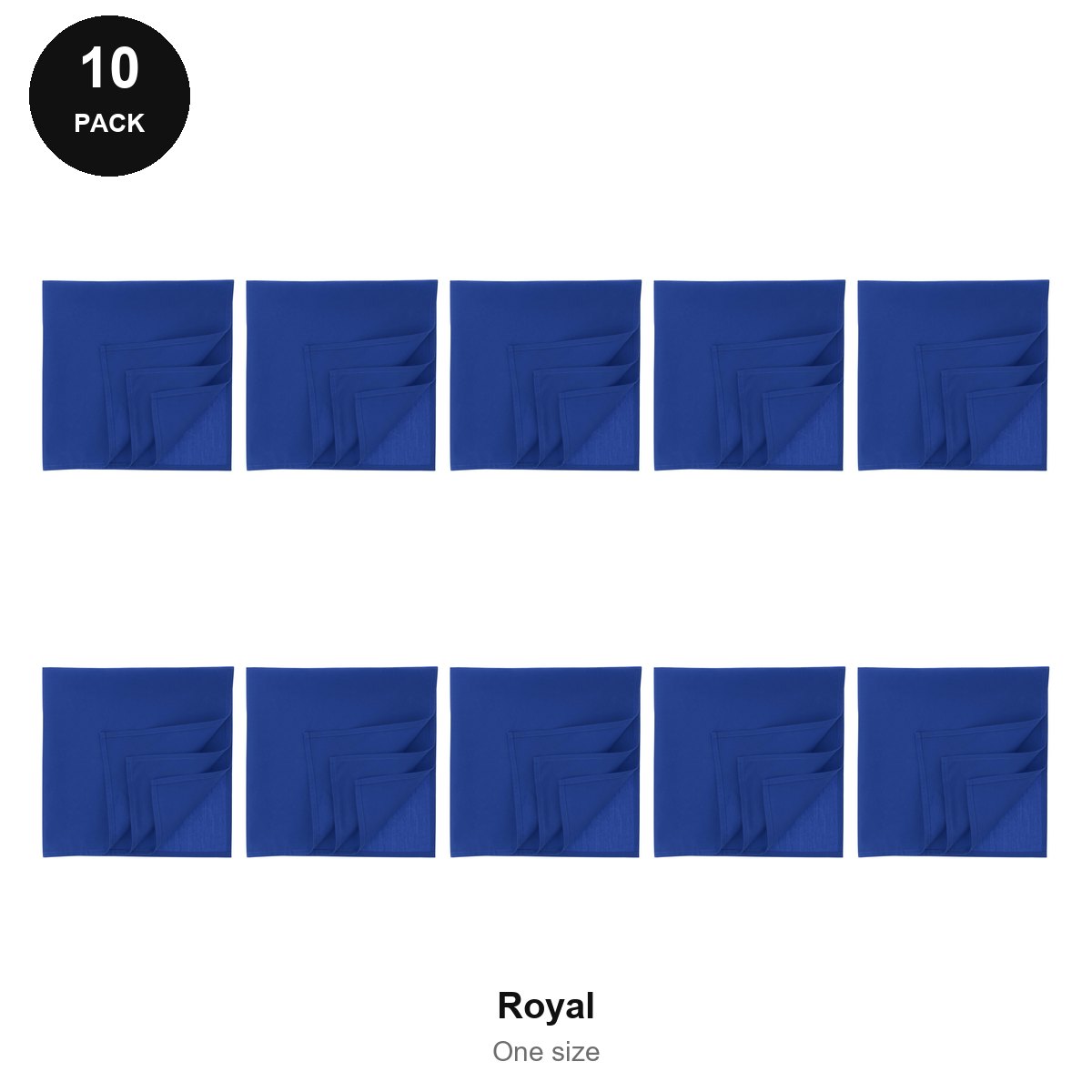 Bandanas 10 Pack - 100% recycled polyester, One Size - Royal