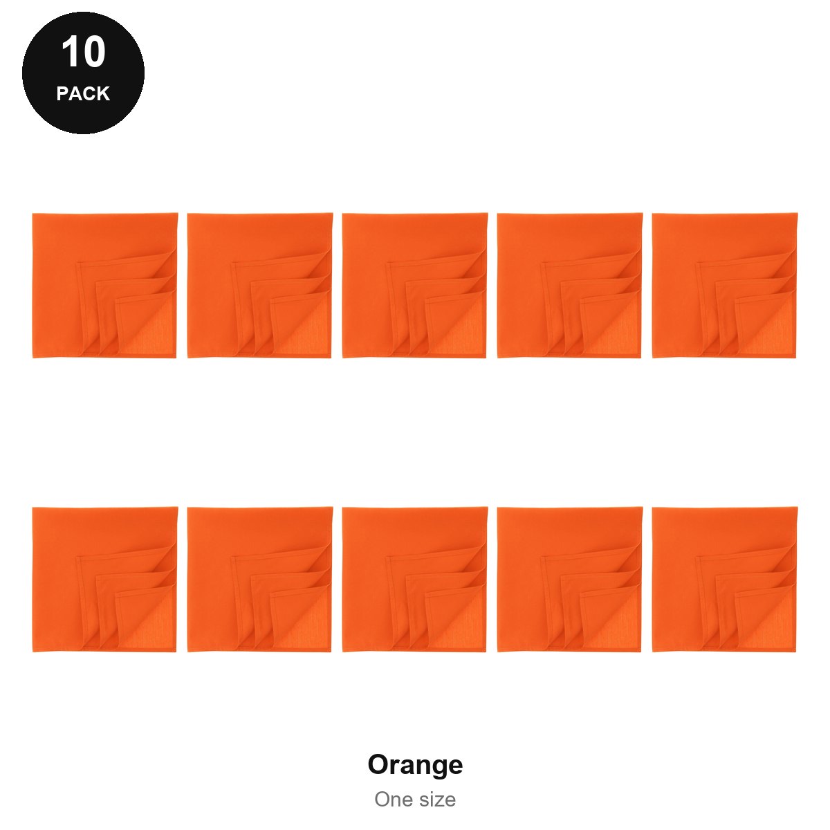Bandanas 10 Pack - 100% recycled polyester, One Size - Orange