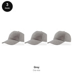 5 Panel Baseball Caps 3 Pack - 100% recycled polyester, One Size - Grey