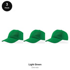 5 Panel Baseball Caps 3 Pack - 100% recycled polyester, One Size - Light Green