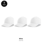 Recycled Baseball Caps 3 Pack - 100% recycled polyester, One Size - White