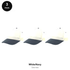 Recycled Baseball Caps 3 Pack - 100% recycled polyester, One Size - White/Navy