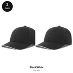 Sandwich Peak Caps 2 Pack - Cotton twill, One Size - Black/White