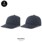 Sandwich Peak Caps 2 Pack - Cotton twill, One Size - Navy/Navy