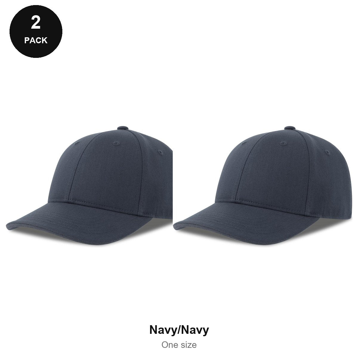 Sandwich Peak Caps 2 Pack - Cotton twill, One Size - Navy/Navy