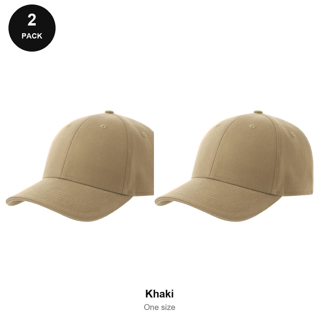 Sandwich Peak Caps 2 Pack - Cotton twill, One Size - Khaki