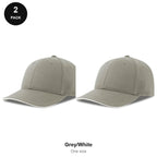 Sandwich Peak Caps 2 Pack - Cotton twill, One Size - Grey/White