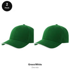Sandwich Peak Caps 2 Pack - Cotton twill, One Size - Green/White