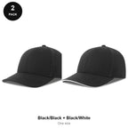 Sandwich Peak Caps 2 Pack - Cotton twill, One Size - Black/Black + Black/White