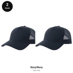Trucker Caps 2 Pack - Cotton twill, One Size - Navy/Navy