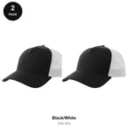 Trucker Caps 2 Pack - Cotton twill, One Size - Black/White