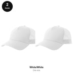 Trucker Caps 2 Pack - Cotton twill, One Size - White/White