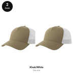 Trucker Caps 2 Pack - Cotton twill, One Size - Khaki/White