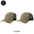 Trucker Caps 2 Pack - Cotton twill, One Size - Khaki/Black