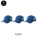 Trucker Caps 3 Pack - Cotton twill, One Size - Royal/Royal