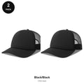 Foam Trucker Caps 2 Pack - Foam front / polyester mesh, One Size - Black/Black