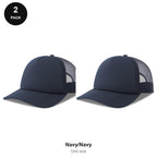 Foam Trucker Caps 2 Pack - Foam front / polyester mesh, One Size - Navy/Navy