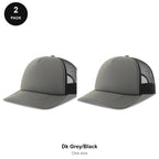 Foam Trucker Caps 2 Pack - Foam front / polyester mesh, One Size - Dk Grey/Black