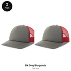 Foam Trucker Caps 2 Pack - Foam front / polyester mesh, One Size - Dk Grey/Burgundy