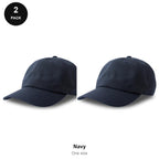Dad Caps 2 Pack - Cotton, One Size - Navy