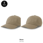 Dad Caps 2 Pack - Cotton, One Size - Stone