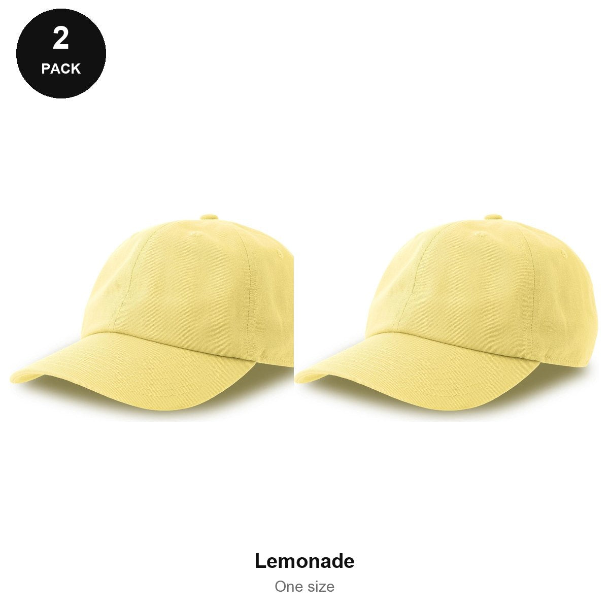 Dad Caps 2 Pack - Cotton, One Size - Lemonade
