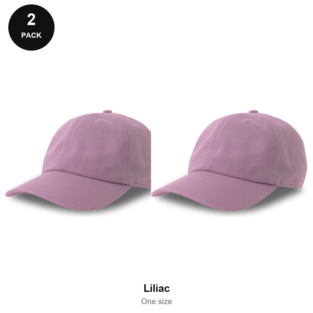 Dad Caps 2 Pack - Cotton, One Size - Liliac