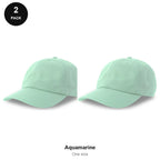 Dad Caps 2 Pack - Cotton, One Size - Aquamarine