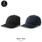 Dad Caps 2 Pack - Cotton, One Size - Black + Navy