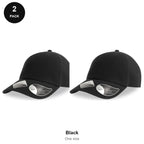 Organic Cotton Dad Caps 2 Pack - Cotton, One Size - Black