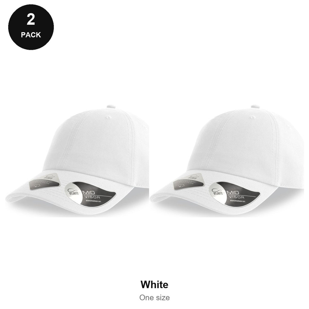 Organic Cotton Dad Caps 2 Pack - Cotton, One Size - White