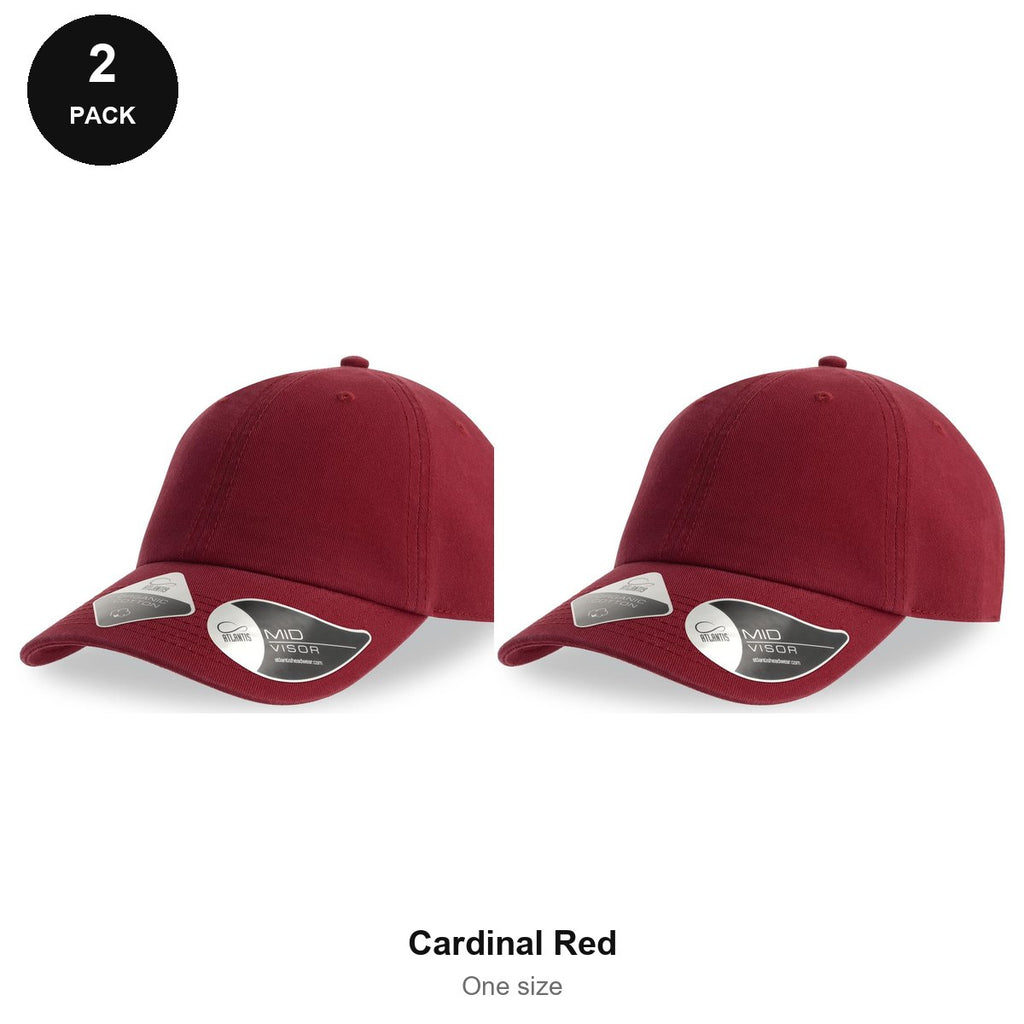 Organic Cotton Dad Caps 2 Pack - Cotton, One Size - Cardinal Red