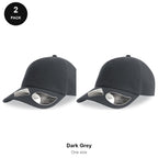 Organic Cotton Dad Caps 2 Pack - Cotton, One Size - Dark Grey