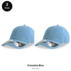 Organic Cotton Dad Caps 2 Pack - Cotton, One Size - Columbia Blue