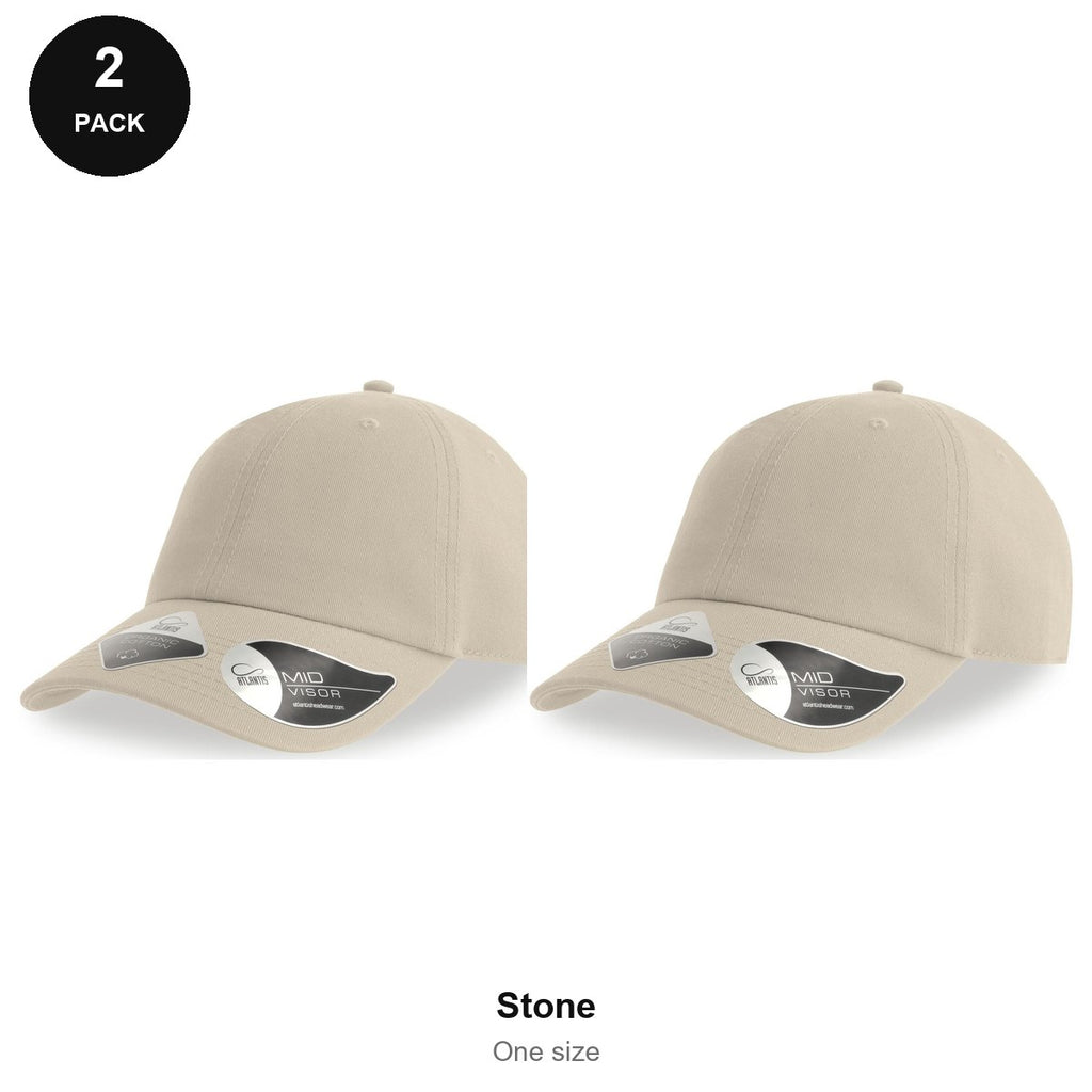 Organic Cotton Dad Caps 2 Pack - Cotton, One Size - Stone