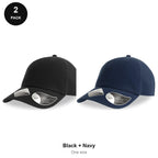 Organic Cotton Dad Caps 2 Pack - Cotton, One Size - Black + Navy