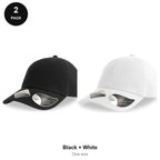 Organic Cotton Dad Caps 2 Pack - Cotton, One Size - Black + White