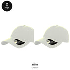 6 Panel Structured Caps 2 Pack - Cotton twill, One Size - White