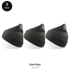 Beanie Hats 3 Pack - 100% recycled polyester knit, One Size - Dark Grey