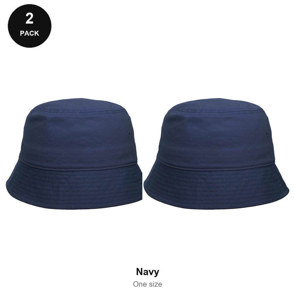 Bucket Hats 2 Pack - Cotton, One Size - Navy