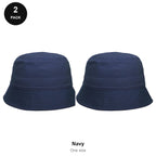 Bucket Hats 2 Pack - Cotton, One Size - Navy