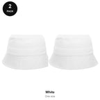 Bucket Hats 2 Pack - Cotton, One Size - White